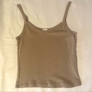Brandy Melville/John Galt tan-green tank top
